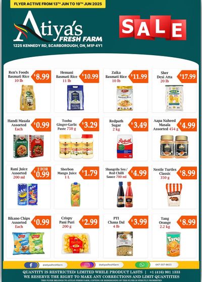 Atiya's Fresh Farm Flyer June 13 to 19