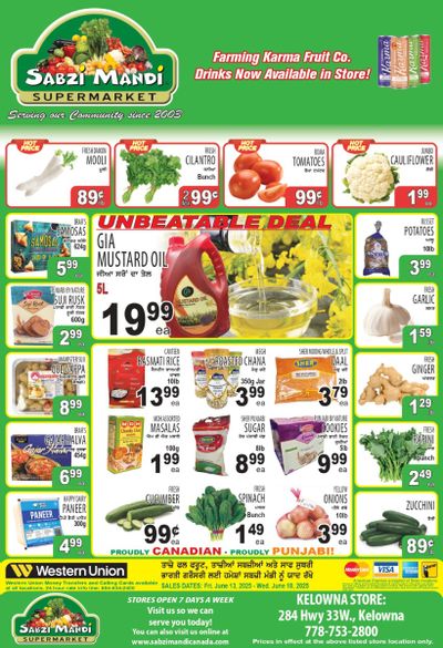 Sabzi Mandi Supermarket (Kelowna) Flyer June 13 to 18