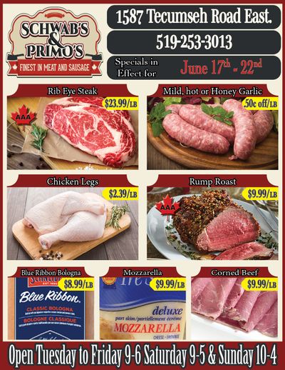 Schwab's & Primo's Flyer June 17 to 22