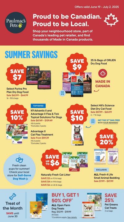 Paulmac's Pets Flyer June 19 to July 2 Paulmac's Pets Flyer June 19 to July 2