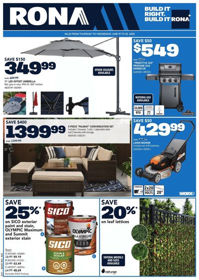 Rona & Rona+ (Atlantic) Flyer June 19 to 25 Rona & Rona+ (Atlantic) Flyer June 19 to 25