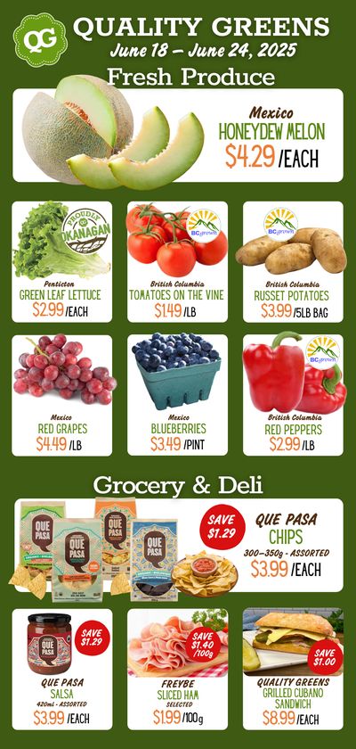 Quality Greens Flyer June 18 to 24