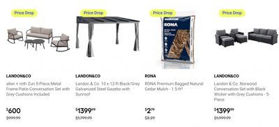 Rona Canada Weekly Flyer Summer Deals: Save up to 15% on Building Supplies, $150 off Offset Umbrellas + More
