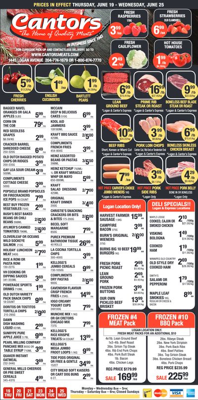 Cantor's Meats Flyer June 19 to 25