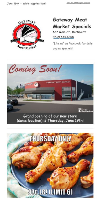 Gateway Meat Market Flyer June 19 to 25