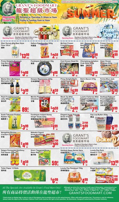 Grant's Food Mart Flyer June 20 to 26 Grant's Food Mart Flyer June 20 to 26