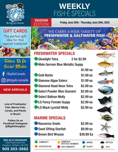 Big Al's (Vaughan) Weekly Specials June 20 to 26