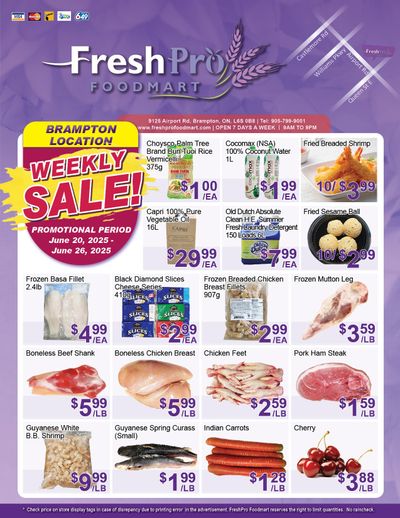 FreshPro Foodmart (Brampton) Flyer June 20 to 26