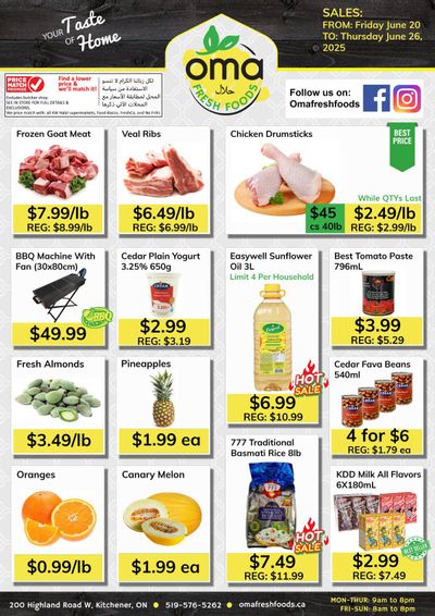 Oma Fresh Foods Flyer June 20 to 26