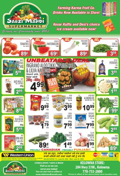 Sabzi Mandi Supermarket (Kelowna) Flyer June 20 to 25