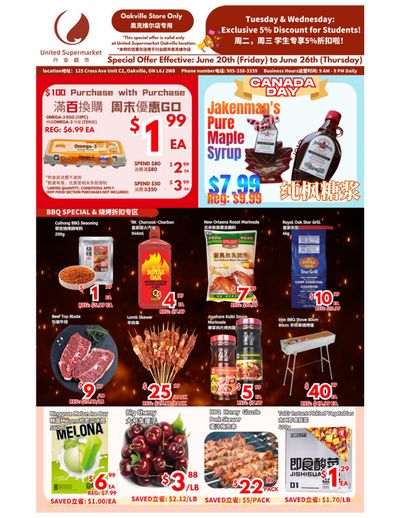 United Supermarket (Oakville) Flyer June 20 to 26