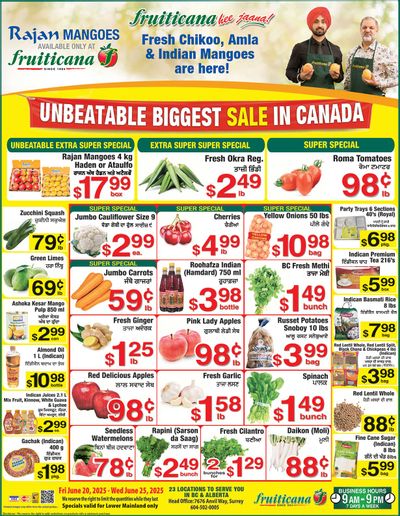 Fruiticana (Greater Vancouver) Flyer June 20 to 25