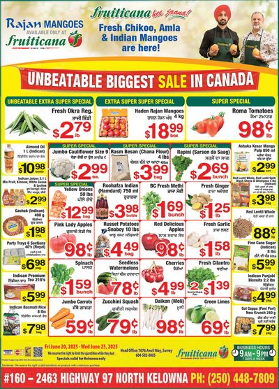 Fruiticana (Kelowna) Flyer June 20 to 25