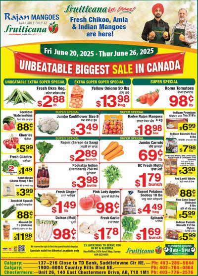 Fruiticana (Calgary) Flyer June 20 to 26