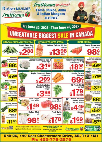 Fruiticana (Chestermere) Flyer June 20 to 26