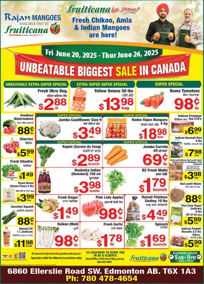Fruiticana (Edmonton) Flyer June 20 to 26