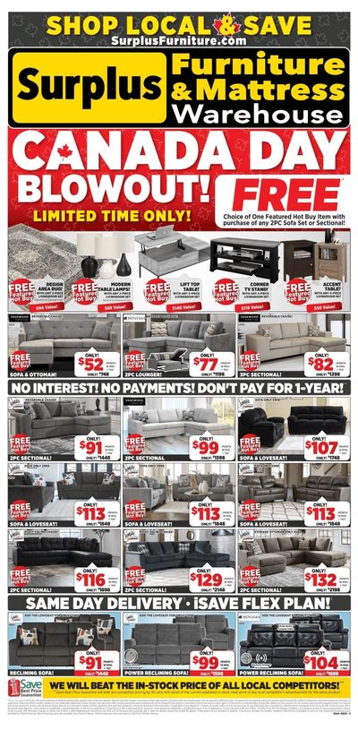 Surplus Furniture & Mattress Warehouse (S. ON) Flyer June 23 to 29
