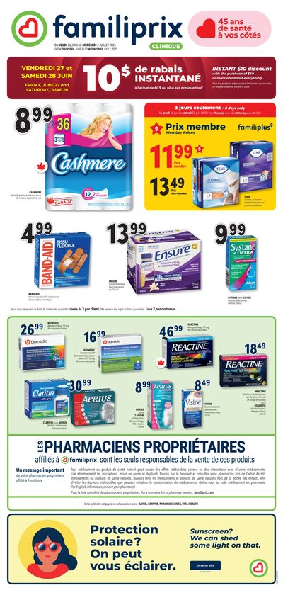 Familiprix Clinique Flyer June 26 to July 2