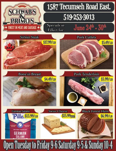 Schwab's & Primo's Flyer June 24 to 30 Schwab's & Primo's Flyer June 24 to 30