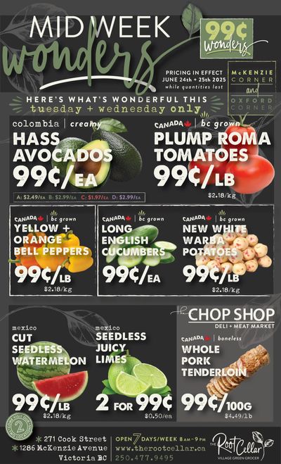 The Root Cellar Mid-Week Flyer June 24 to 25