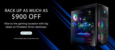 Acer Canada: up to $400 off Aspire Laptops + up to $900 off Predator Orion Desktops + More Acer Canada: up to $400 off Aspire Laptops + up to $900 off Predator Orion Desktops + More