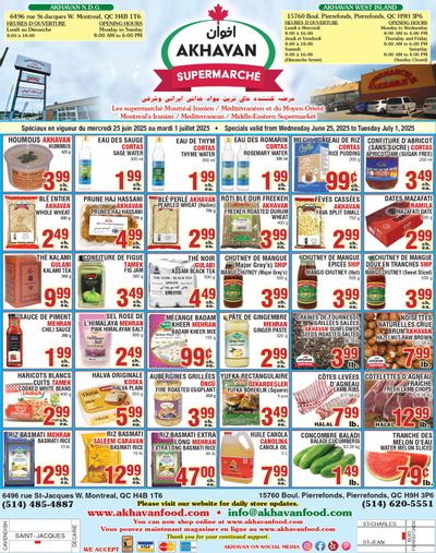 Akhavan Supermarche Flyer June 25 to July 1 Akhavan Supermarche Flyer June 25 to July 1