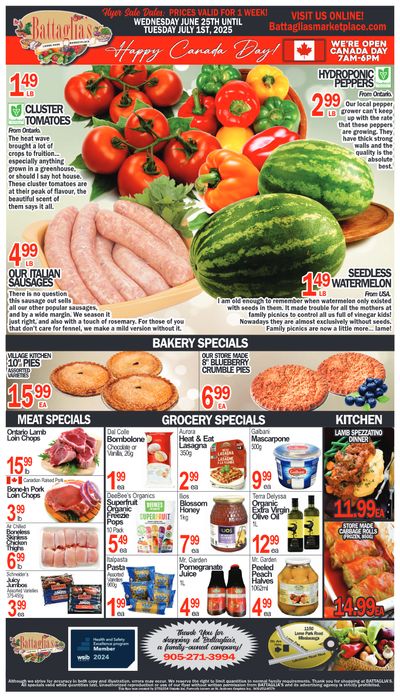 Battaglia's Marketplace Flyer June 25 to July 1 Battaglia's Marketplace Flyer June 25 to July 1