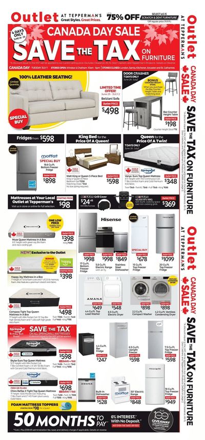 Tepperman's Outlet Flyer June 26 to July 2 Tepperman's Outlet Flyer June 26 to July 2