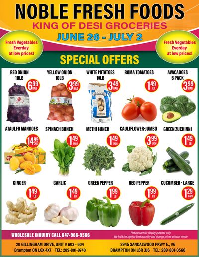 Noble Fresh Foods Flyer June 26 to July 2 Noble Fresh Foods Flyer June 26 to July 2