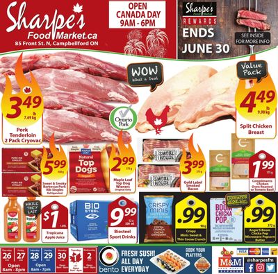 Sharpe's Food Market Flyer June 26 to July 2 Sharpe's Food Market Flyer June 26 to July 2