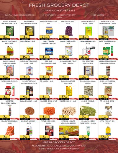 Fresh Grocery Depot Flyer June 26 to July 2 Fresh Grocery Depot Flyer June 26 to July 2