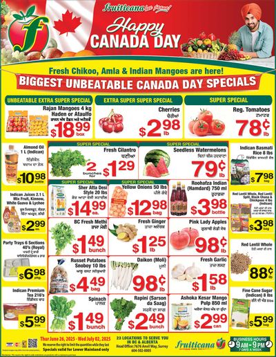 Fruiticana (Greater Vancouver) Flyer June 26 to July 2