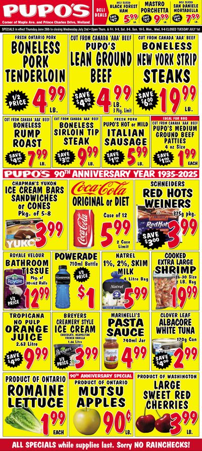 Pupo's Food Market Flyer June 26 to July 2 Pupo's Food Market Flyer June 26 to July 2