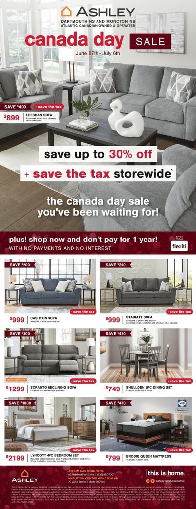 Ashley HomeStore (Atlantic) Flyer June 27 to July 6