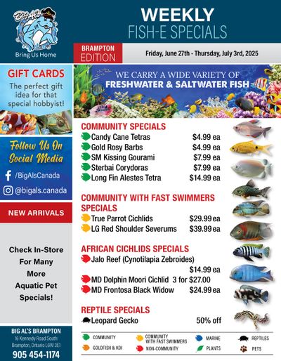 Big Al's (Brampton) Weekly Specials June 27 to July 3