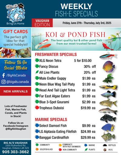Big Al's (Vaughan) Weekly Specials June 27 to July 3
