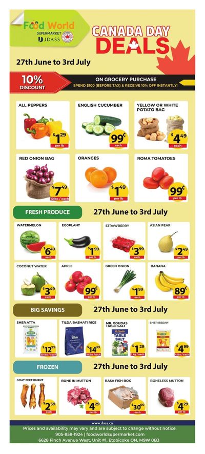 Food World Supermarket Flyer June 27 to July 3 Food World Supermarket Flyer June 27 to July 3
