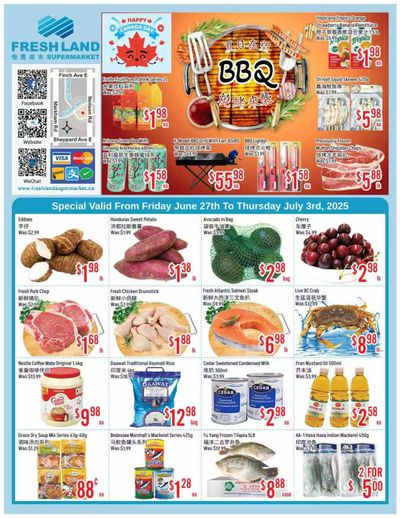 FreshLand Supermarket Flyer June 27 to July 3 FreshLand Supermarket Flyer June 27 to July 3