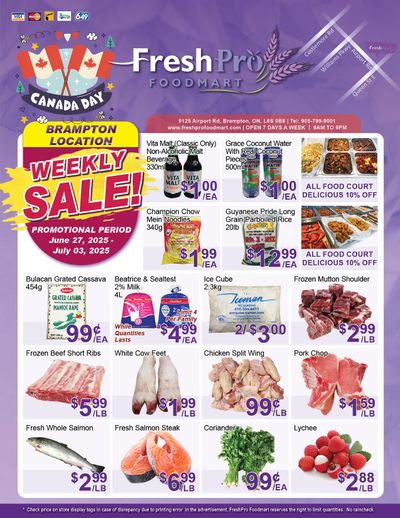 FreshPro Foodmart (Brampton) Flyer June 27 to July 3