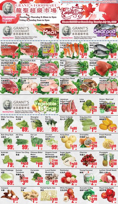 Grant's Food Mart Flyer June 27 to July 3 Grant's Food Mart Flyer June 27 to July 3