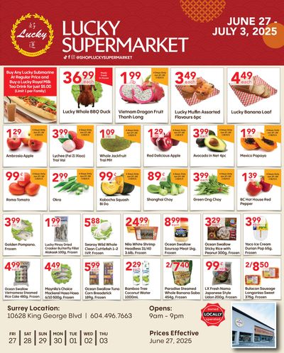 Lucky Supermarket (Surrey) Flyer June 27 to July 3