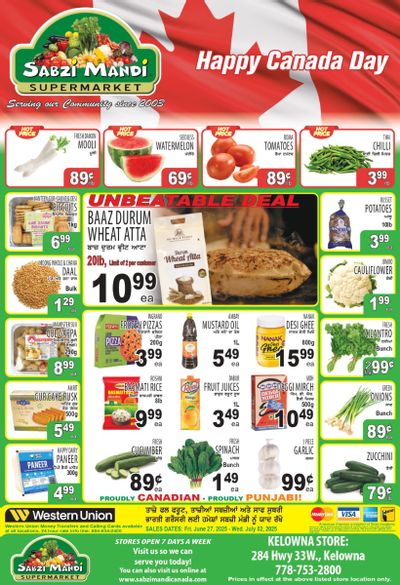 Sabzi Mandi Supermarket (Kelowna) Flyer June 27 to July 2