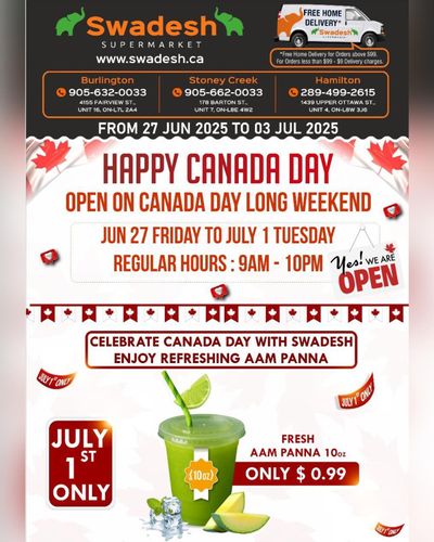 Swadesh Supermarket Flyer June 27 to July 3 Swadesh Supermarket Flyer June 27 to July 3