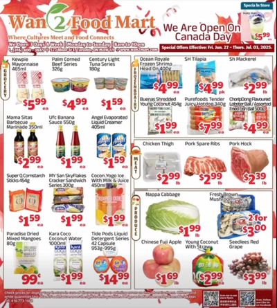 Wan 2 Food Mart Flyer June 27 to July 3 Wan 2 Food Mart Flyer June 27 to July 3