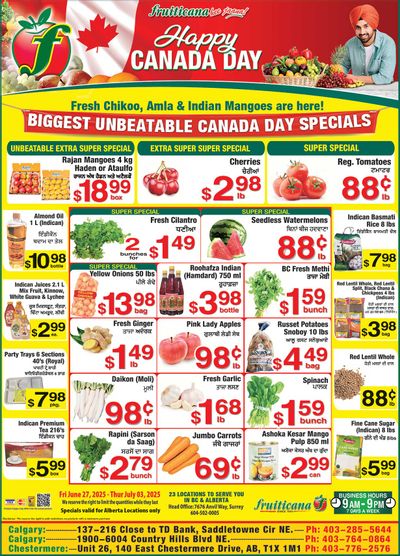 Fruiticana (Calgary) Flyer June 27 to July 3