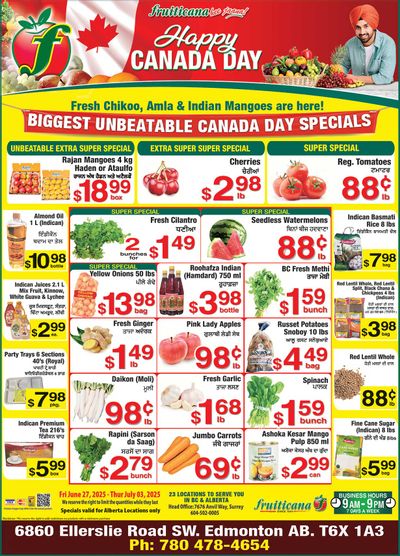 Fruiticana (Edmonton) Flyer June 27 to July 3