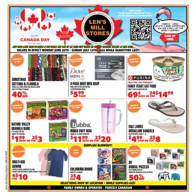 Len's Mill Stores Flyer June 30 to July 13 Len's Mill Stores Flyer June 30 to July 13