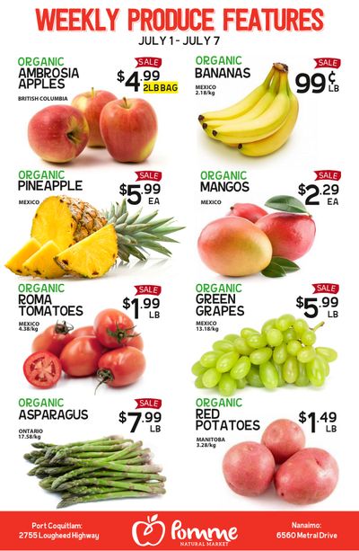 Pomme Natural Market Weekly Produce Flyer July 1 to 7 Pomme Natural Market Weekly Produce Flyer July 1 to 7