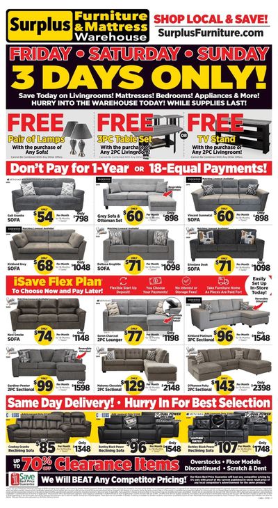 Surplus Furniture & Mattress Warehouse (Calgary, Edmonton) Flyer June 30 to July 6