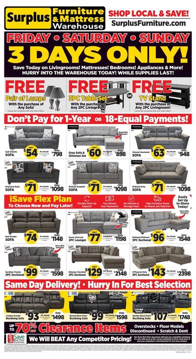 Surplus Furniture & Mattress Warehouse (Medicine Hat, Lethbridge) Flyer June 30 to July 6